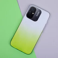 Xiaomi Redmi 12C Telefontok - Gradient - átlátszó/zöld átmenetes szilikon tok-2