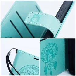 iPhone 15 Telefontok - MEZZO mandala mintás zöld mágneses szilikon keretes könyvtok-3