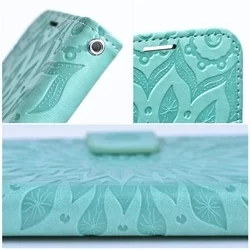 iPhone 15 Telefontok - MEZZO mandala mintás zöld mágneses szilikon keretes könyvtok-4