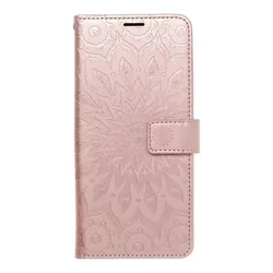 iPhone 15 Pro Max Telefontok - MEZZO mandala mintás rose gold mágneses szilikon keretes könyvtok-1