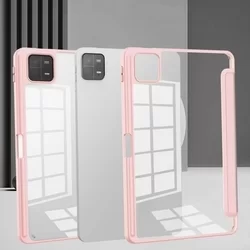 XIAOMI PAD 6 (11,0 coll) Tablettok - pink smart case tablet tok, átlátszó hátlappal, ceruza tartóval-1