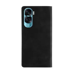 Honor 90 Lite 5G Telefontok - Tactical Xproof fekete szilikon keretes mágneses könyvtok-1