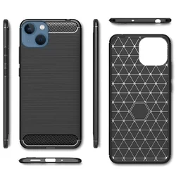 iPhone 15 Telefontok - CARBON fekete szilikon hátlap tok-1