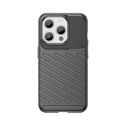 iPhone 15 Pro Max Telefontok - Thunder fekete ütésálló szilikon hátlap tok-1