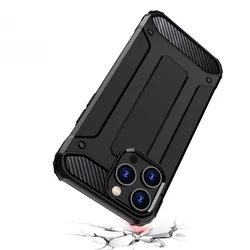 iPhone 15 Pro Max Telefontok - Defender II fekete ütésálló hátlap tok-3