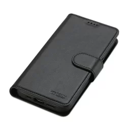 iPhone 15 Pro Telefontok - Tech- Protect Wallet - MagSafe kompatibilis fekete bőr könyvtok, ráhajtófüllel-1