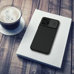 Xiaomi Redmi 12 Telefontok - Nillkin csúsztatható kameravédős fekete hátlap tok-2