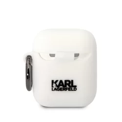 Karl Lagerfeld 3D Choupette Head Airpods 1/2 tartó - fehér szilikon tok-1