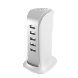 DUDAO A5EU Hálózati töltő - 5 USB porttal, univerzális hálózati töltő, fehér, 5A-1