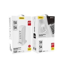 DUDAO A5EU Hálózati töltő - 5 USB porttal, univerzális hálózati töltő, fehér, 5A-4