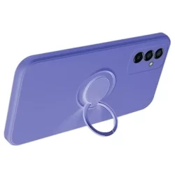 Samsung Galaxy A14 5G Telefontok - Grip lila szilikon tok, kitámasztó ujjgyűrűvel-3