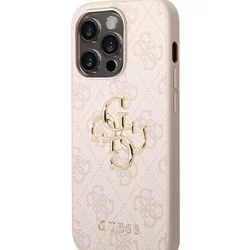 iPhone 15 Pro Telefontok - Guess Big Metal Logo - Pink hátlap tok-1