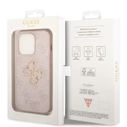 iPhone 15 Pro Telefontok - Guess Big Metal Logo - Pink hátlap tok-5