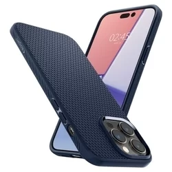 iPhone 15 Pro Telefontok - SPIGEN Liquid Air - kék hátlap tok-3