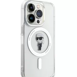 iPhone 15 Pro Max Telefontok - Karl Lagerfeld Ikonik MagSafe átlátszó hátlap tok-3