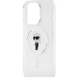 iPhone 15 Pro Max Telefontok - Karl Lagerfeld Ikonik MagSafe átlátszó hátlap tok-5