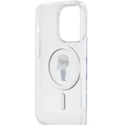 iPhone 15 Pro Max Telefontok - Karl Lagerfeld Ikonik MagSafe átlátszó hátlap tok-6