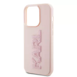 iPhone 15 Pro Max Telefontok - Karl Lagerfeld - 3D Glitter Logo - hátlap tok, pink-2