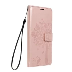 Xiaomi Redmi Note 10 Pro / Note 10 Pro Max Telefontok - MEZZO fa mintás rose gold mágneses szilikon keretes könyvtok-1