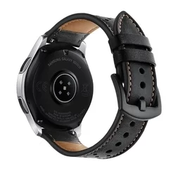 Okosóra szíj - Huawei Watch GT 4 (46 mm) szíj - TECH-PROTECT Leather fekete bőr szíj (22 mm szíj szélesség)-3