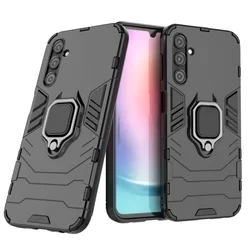 Samsung Galaxy A24 4G / LTE Telefontok - Ring Armor ütésálló fekete tok kitámasztóval-1