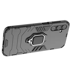 Samsung Galaxy A24 4G / LTE Telefontok - Ring Armor ütésálló fekete tok kitámasztóval-4
