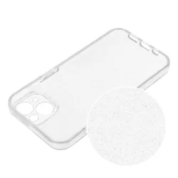 Telefontok iPhone 15 Plus - Glitter - átlátszó csillámos műanyag hátlap tok, szilikon kerettel-1