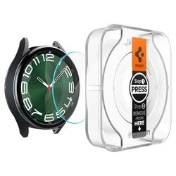 Okosóra üvegfólia - Spigen EZ FIT GLAS.tR - Samsung Galaxy Watch 6 Classic (47mm) okosórához (2db) + felhelyezést segítő-4