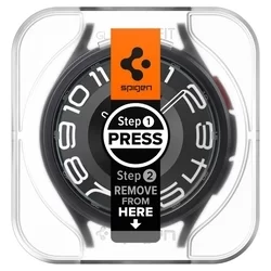 Okosóra üvegfólia - Spigen EZ FIT GLAS.tR - Samsung Galaxy Watch 6 Classic (43mm) okosórához (2db) + felhelyezést segítő-2