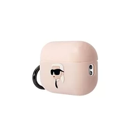 Karl Lagerfeld 3D Karl Head Airpods PRO 2 tartó - pink szilikon tok-1