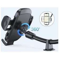 Joyroom ZS259 Autós telefontartó - univerzális, szélvédőre rögzíthető autóstartó, flexibilis karral, fekete-3