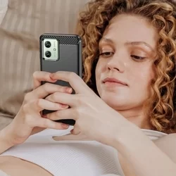 Motorola Moto G54 5G Telefontok - Carbon fekete szilikon hátlap tok-4