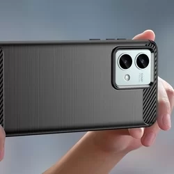 Motorola Moto G84 5G Telefontok - Carbon fekete szilikon hátlap tok-2