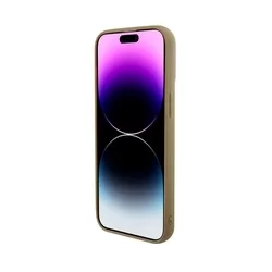 iPhone 15 Pro Telefontok - Guess Metal Script Disco Goud - Arany hátlap tok-4