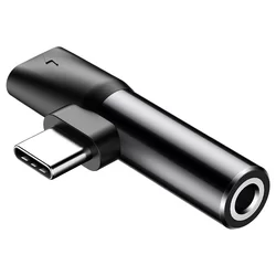 Baseus L41 Adapter - 2in1 Audio jack + Type-C (USB-C) adapter, fekete-1