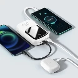 BASEUS QPow Powerbank - fehér/fekete power bank 20000mAh LED kijelzővel, gyorstöltő-5