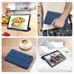 Tablettok Samsung Galaxy Tab S9 FE 10,9 coll (SM-X510, SM-X516) - DUX DUCIS DOMO kék smart case ceruza tartóval-9