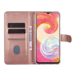 Samsung Galaxy A04e Telefontok - Rose gold ráhajtófüles könyvtok-2