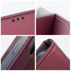 Xiaomi 13T 5G Telefontok - Smart Magnetic burgundy szilikon keretes mágneses könyvtok-5