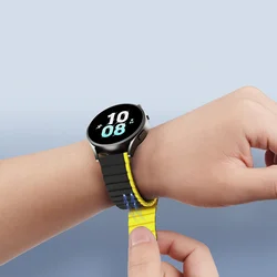 Okosóra szíj - Samsung Galaxy Watch 4 (40 / 42 / 44 / 46 mm) szíj - Dux Ducis - fekete/citromsárga mágneses szíj (szíj szélesség: 20 mm)-3
