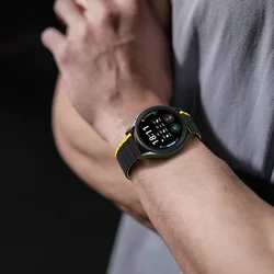 Okosóra szíj - Samsung Galaxy Watch 4 (40 / 42 / 44 / 46 mm) szíj - Dux Ducis - fekete/citromsárga mágneses szíj (szíj szélesség: 20 mm)-4