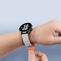 Okosóra szíj - Samsung Galaxy Watch 4 (40 / 42 / 44 / 46 mm) szíj - Dux Ducis - szürke/narancssárga mágneses szíj (szíj szélesség: 20 mm)-3