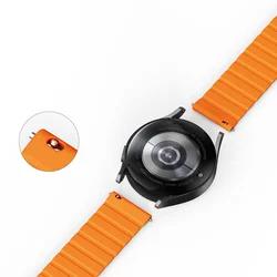 Okosóra szíj - Samsung Galaxy Watch 4 (40 / 42 / 44 / 46 mm) szíj - Dux Ducis - szürke/narancssárga mágneses szíj (szíj szélesség: 20 mm)-1
