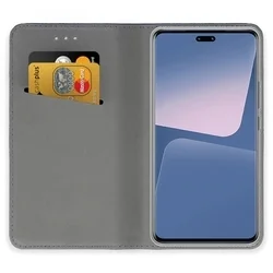 Xiaomi 13 Lite Telefontok - kék mágneses szilikon keretes könyvtok-1