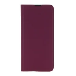 Xiaomi Redmi 12 Telefontok - Smart Skin burgundy mágneses flipcover tok-1