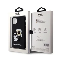 iPhone 11 Telefontok - Karl Lagerfeld - Karl & Choupette - hátlap tok, fekete-4