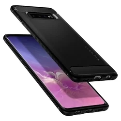 Samsung Galaxy S10 Telefontok - SPIGEN RUGGED ARMOR matt fekete tok-3