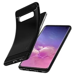 Samsung Galaxy S10 Telefontok - SPIGEN RUGGED ARMOR matt fekete tok-6