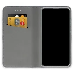 Oppo A78 4G / LTE Telefontok - arany mágneses szilikon keretes könyvtok-2