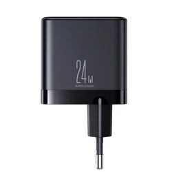 Joyroom TCN03 Hálózati töltő- 4xUSB porttal, hálózati töltő, fekete, 4,8A-2
